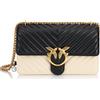 Pinko Love One Classic CL Sheep Nappa Chevron Bicolor, Borsa Donna, ZZ2Q_Nero/Bianco-Antique Gold, Taglia Unica