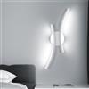 Goeco Applique da Parete LED, 20 W 44 CM Lampada da Parete Interno, Luce Fredda 6500K, Design Moderno a Tubi Arcuati per Camera da Letto, Soggiorno, Corridoio, Bianco
