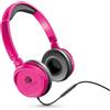 Music Sound | HEADBAND filo Basic | Cuffie on ear pieghevoli con filo e microfono - Jack 3.5 mm - Colore Rosa