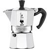 Bialetti Caffettiera Moka Express 2 Tazze, Manico anti scottatura, Non adatta a induzione, (90 ml), Alluminio