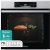 Hisense BI64211PX, Forno Multifunzione Termoventilato, Cavità XXL 77L , Auto Pulizia Pirolitica, 13 funzioni di cottura, Funzione pizza 300°C, Cottura AirFry, Cottura Multifase, Display Led