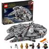 LEGO Star Wars Millennium Falcon, Giochi per Bambini e Bambine da 9 Anni, Modellino da Costruire di Astronave Giocattolo con Finn, Chewbacca, Lando, Boolio, C-3PO, R2-D2 e D-O, Idea Regalo 75257