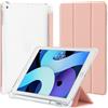 4UBonLife Custodia per iPad 9,7 Pollici 6a / 5a Generazione 2018/2017 con Portapenne, per iPad Air 1 2013/Air 2 2014 Sottile Leggero in Morbido TPU Traslucida Posteriore Opaca Cover, Oro Rosa