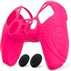 eXtremeRate PlayVital Cover Custodia per ps5 Controller Skin Antiscivolo Protettiva in Silicone per ps5 Joystick con Gommini Coprilevette Analogiche-Guardian Edizione(Rosa Vivo)