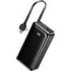 Vconol Power Bank, 20000mAh, 30W, Powerbank fast charge mini con USB C, USB-A, ingresso/uscita, Caricabatterie Portatile Piccolo per iPhone 15/11, Samsung, Smartphone, Display LED, Nero