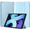 4UBonLife Custodia per iPad 9a/8a/7a Generazione 10,2 Pollici 2021/2020/2019, Smart Cover Protettiva Rigida Custodia Sottile e Leggero con Retro Traslucido per iPad 7/8/9,Azzurro