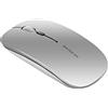 Uiosmuph Q5 Mouse Wireless Ricaricabile, Senza Fili Silenzioso 2,4G 1600DPI Mouse Portatile da Viaggio Ottico con Ricevitore USB per Windows 10/8/7/XP/Vista/PC/Mac (Argento)