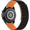 Tasikar 22mm Cinturino Compatibile con Cinturino Huawei Watch GT 3 46mm/GT 2 46mm, Cinturini Silicone con Chiusura Magnetica per Samsung Galaxy Watch 46mm/Watch 3 45mm (Arancio-Nero)