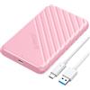 ORICO Case SSD 2.5", ORICO 6Gbps USB 3.1 Gen 1 Case Hard Disk 2.5 per 7mm e 9,5 mm, SATA I II III, HDD, SSD, Supporto UASP, TRIM, Tool Free Case HDD 2.5 SATA(Rosa, 25PW1-C)