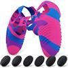 playvital Cover Controller per ps5 Edge Joystick Custodia Silicone Protettiva Skin Antiscivolo con Gommini Coprilevette Analogiche per ps5 Edge Wireless Controller-3D Borchiate-Rosa&Viola&Blu