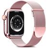 Higgs Cinturini Compatibile con Cinturino Apple Watch 41mm 40mm 38mm Donna Uomo,Cinturino Magnetiche Regolabili Doppie per iWatch Series (42mm 10) 9 8 7 SE 6 5 4 3 2 1, Liscio Maglia Milanese Rosa