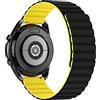 Tasikar 22mm Cinturino Compatibile con Cinturino Huawei Watch GT 3 46mm/GT 2 46mm, Cinturini Silicone con Chiusura Magnetica per Samsung Galaxy Watch 46mm/Watch 3 45mm (Giallo-Nero)