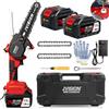JVISION Motosega a Batteria con 8000mAh Batterie, Mini Motosega Elettrica a Batteria per Potatura, Elettrosega Compatta Sega da Potatura (Rosso 6 pollici (4.0Ah))