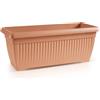 IMJ-Global Vaso Fioriera per piante Fiori TERRA Grande H32 da interno esterno Rettangolare Lungo Terracotta 44 Litri 80x34,4x32 cm design Classico in plastica da balcone