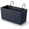 IMJ-Global Vaso per Fiori piante Rettangolare Urbi Case W Decorativo in Plastica Alto 20 cm da interno esterno 19x40 cm Rettangolare Nero Design Moderno 12 Litri