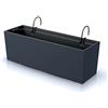 IMJ-Global Vaso per Fiori piante Rettangolare Urbi Case W Decorativo in Plastica Alto 20 cm da interno esterno 18x58 cm Rettangolare Nero Design Moderno 18 Litri