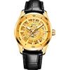 FORSINING Orologi da uomo Automatico Scheletro Data Calendario Analogico Impermeabile Tridimensionale Luminoso Orologio da