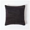 Homescapes cuscino 45 x 45 cm piazza in pelle riciclata - 45,7 x 45,7 cm - Suede divano cuscino con motivo patchwork, Nero, 45 x 45 cm (18 x 18)