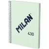 MILAN® Quaderno A5 con spirale e copertina rigida, 80 fogli bianchi da 95 g/m², collezione 430 since 1918, verde