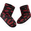 Stranger Things Pantofole Donna a Stivaletto - Ciabatte Donna Invernali Interno in Pile Suola Antiscivolo 34-41 Gadget Regalo (Nero/Rosso, 36-37 EU)