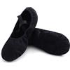 Uniuni Scarpe Danza Bambina Elastic Scarpette Danza Classica Donna Mezze Punte Ginnastica Scarpe Ballerina Suola Divisa Ballo Pantofole Nero 31