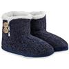 CityComfort Pantofola a Stivaletto Donna Inverno Pantofole Invernali a Maglia (36/37, Navy, numeric_36)