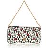 Pinko Horizontal Flat VITELLO Seta Stampa Cuori, Borsa Donna, ZF6Q_Nero/Bianco/Rosso-Antique Gold, One Size