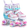 OLYSPM Pattini a rotelle Pattini bambina Regolabili Pattini a 4 Ruote,patini bambini 4 ruote luminosi per ragazze e ragazzi(Rosa)