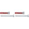 fischer 536392 Tasselli DUOPOWER con Vite Esagonale, Grigio e Rosso, 10x50 T (Confezione da 2)