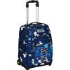 Seven Trolley Fisso, SpottyBlue, Blu, 2 in 1, Doppio Uso, Trolley e Zaino, Zaino Scuola Viaggio, Bambino Ragazzo