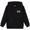 Emporio Armani EA7 Felpa Garzata da Bambini e Ragazzi Core Identity Boy con Cappuccio - 8NBM52 (8 Anni, Nero)
