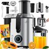 KESSER - Centrifuga Frutta e Verdura, 800W Estrattore di Succo a Freddo con 85MM Bocca Larga, Centrifuga in Acciaio Inox a Doppia Velocità con Funzione Antigoccia, Facile Pulizia, Senza BPA