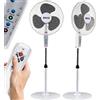 BAKAJI Ventilatore a Colonna Piantana Potenza 50W Diametro Pale 40cm 3 Velocità Selezionabili Funzione Timer Altezza regolabile Oscillazione Orizzontale e Telecomando x Controllo a Distanza (Bianco)