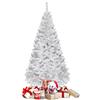 COSTWAY Albero di Natale 150/180/210/240 cm, Albero di Natale Bianco con 350/650/950/1138 Rami in PVC e Supporto in Metallo, Albero di Natale Artificiale per Casa, Ufficio e Negozio (180 cm)