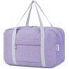 Narwey Bagaglio a Mano 40x20x25 Ryanair Borsone da Viaggio Pieghevole Borsa da Cabina Aereo Borsa Palestra Borsa Weekend (Viola)