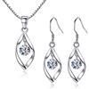 Zolkamery Set di gioielli da donna, in argento Sterling 925, con zirconi bianchi, blu, rosa, ipoallergenici, con ciondolo a spirale e orecchini a gancio, in confezione regalo, Pietra, Zirconia cubica
