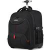 LIGSAN Zaino Trolley per PC Portatile da 17 pollici Borsa per Laptop con Ruote, Impermeabili, Bagaglio a Mano Viaggio per Uomo Donna -Nero