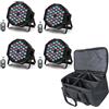U`King 4PCS Par LED RGB con Borsa, 72W Luci da Palco con Telecomando e Attivato dal Suono, Luce da Discoteca Illuminazione Palco per Feste Bar DJ Discoteca Matrimonio Concerti Halloween Natale