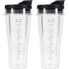 GINOYA Parti di ricambio per frullatore Ninja BN750UK BN800UK BN495UK CB350UK CB150UK CB100UK, 2 tazze da 710 ml con maniche compatibili con frullatore Ninja