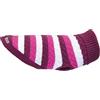 Record - Maglioncino per Cani Modello Lui&Lei. Maglione per Cani Collo Alto, Fantasia a Strisce Bianche con Sfumature Viola/Fucsia, Foro Guinzaglio e Passanti Zampe| Viola, L - Lunghezza dorso 45 cm