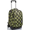 Invicta Trolley Scuola Sgancabile New Tech, Giallo, Tartan, 3 in 1, Triplo Uso, Zaino con Carrello Sganciabile, Maxi capienza, Zaini e Trolley, Scuola, Viaggio, Unisex