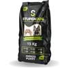 STUPENDOG Crocchette Cani Premium Puppy 15kg per Cani cuccioli - Croccantini al Manzo - Croccantini cane media/piccola taglia - Cibo per cani - Crocchette puppy