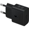 Samsung Caricabatterie USB Type-C Super Fast Charging 25W EP-T2510NBEGEU (senza Cavo), caricatore originale Samsung, porta USB-C, Nero