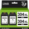 APEXCOLOR 304XL Cartucce d'inchiostro per HP 304 304XL Nero per Envy 5030 5010 5020 5032 5050 per Deskjet 2620 2622 3760 3762 3750 3720 2630 2632 2633 3700 3733 3730 (Nero, 2-Pack)