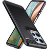 Natbok Custodia Cover per Motorola Moto G75 6.78 5g, Fibra di Carbonio Morbido Silicone TPU Cover, Antigraffio, Antiscivolo, Antiurto di Grado Militare e Robusta per Moto g75, Nero