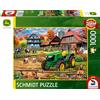 Schmidt Spiele 58534 - Fattoria con trattore, John Deere 5050E, 1000 pezzi, multicolore