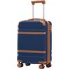 COOLIFE Ryanair Valigia Bagaglio a mano,Valigie,Trolley,Valigia da cabina 55×35×20,Chiusura a combinazione laterale con TSA (Blu Marrone, 55×35×20)