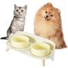PTOBER Ciotole per Cani Ceramica Rialzate - Set Ciotole Cane con Supporto Antispruzzo - Doppia Ciotola Cani Rialzata per Cibo e Acqua - Scodelle Color Caramella per Gatti e Cuccioli - 2 x 300 ml - Giallo