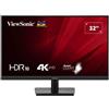 Viewsonic Monitor led 32 Viewsonic VA3208-4K-HD 4K Ultra HD 3840x2160p/4ms/classe F/Nero