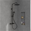 Villeroy & Boch Verve Showers colonna doccia con termostatico, TVS109005000K5, Verve Showers nero opaco [Rubinetteria Bagno > Colonne Doccia]